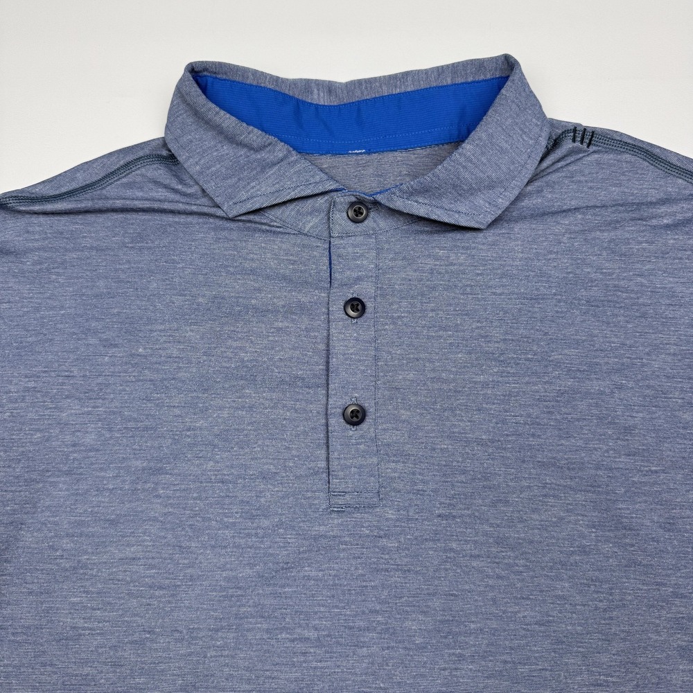 Lululemon Polo Shirt Mens L Blue Performance Golf Athletic Stretch Tech